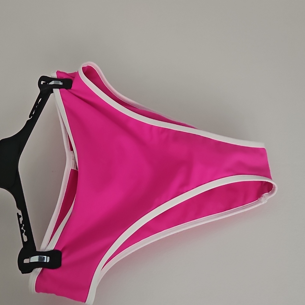 Vibrant Pink Bikini Bottoms High Rise Size Med